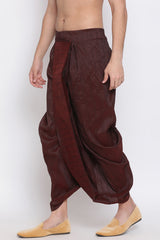 Solid Maroon Art Silk Men's Dhoti