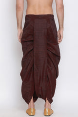 Shop Maroon Solid Art Silk Dhoti