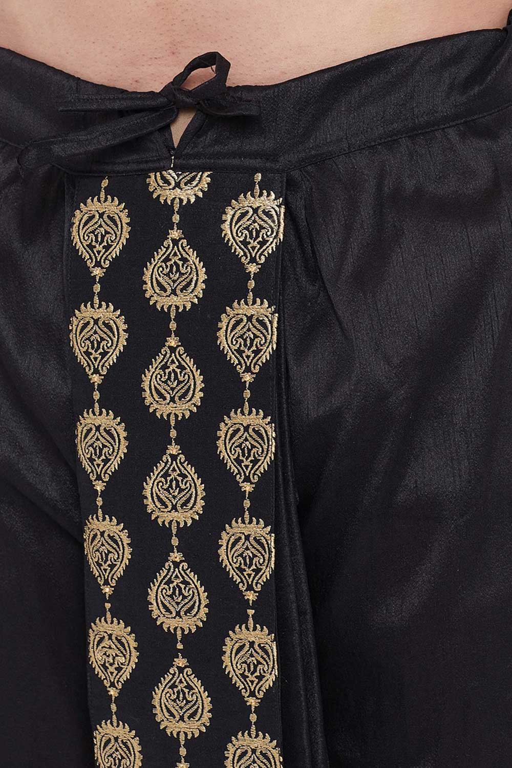 Art Silk Traditional Wear Dhoti in Black