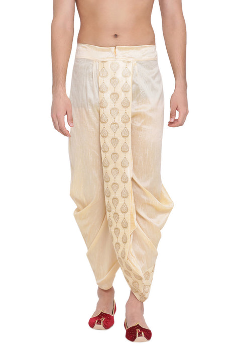 Buy Art Silk Embroidered Dhoti in Gold
