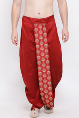 Maroon Art Silk Dhoti for Men's