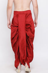 Shop Maroon Embroidered Art Silk Dhoti