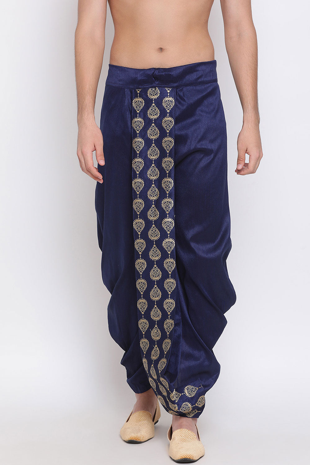 Navy Blue Art Silk Dhoti for Men's