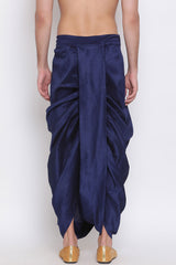 Shop Navy Blue Embroidered Art Silk Dhoti