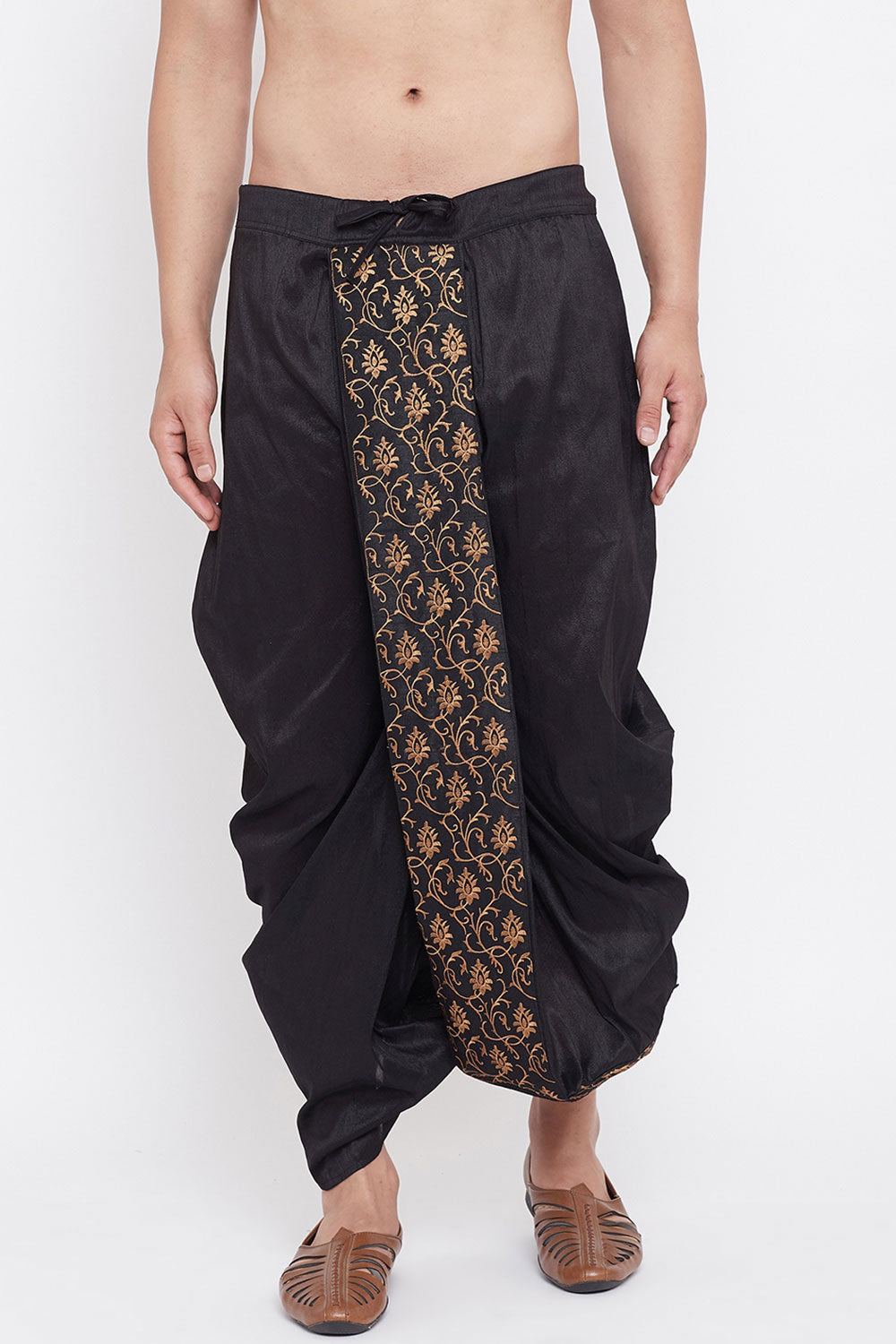 Black Art Silk Dhoti for Men's