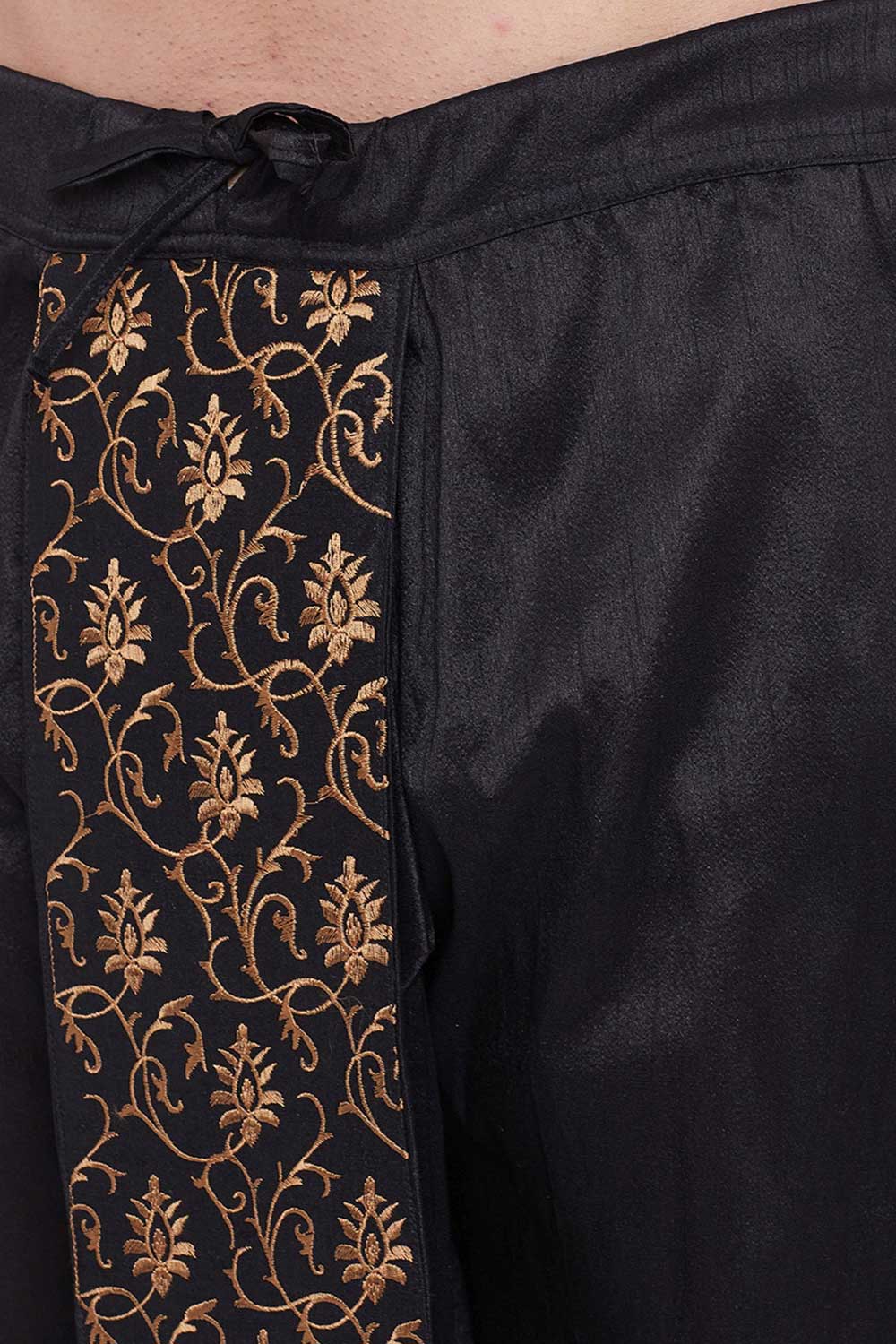 Art Silk Traditional Wear Dhoti in Black