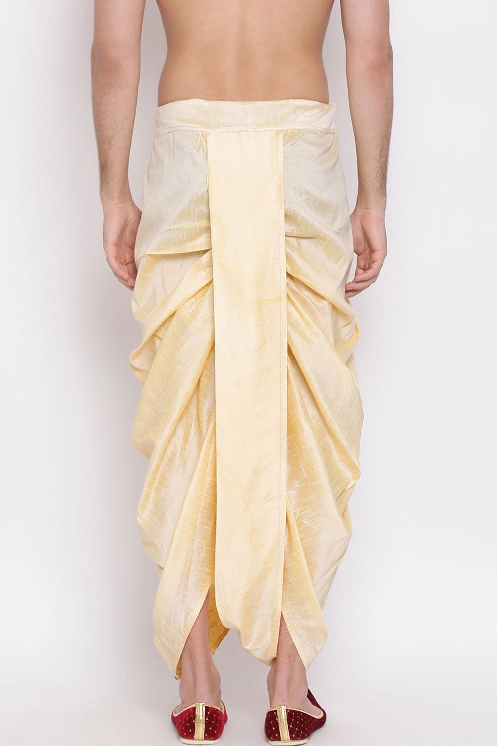 Shop Gold Embroidered Art Silk Dhoti