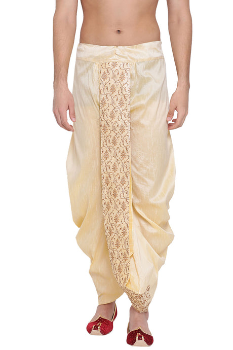 Buy Art Silk Embroidered Dhoti in Gold