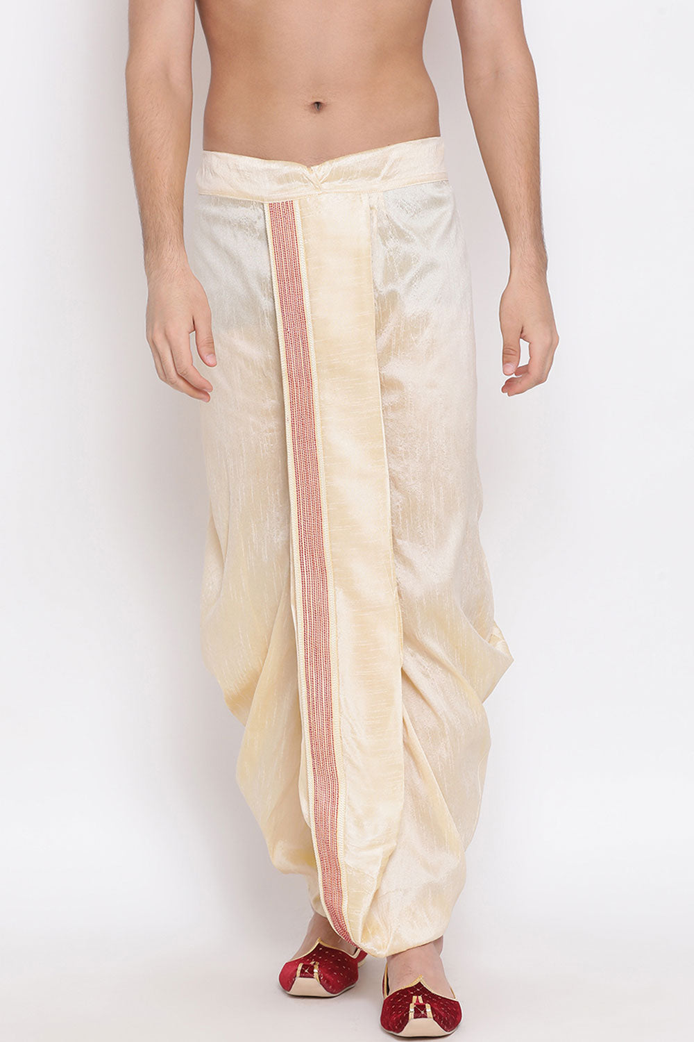 Gold Art Silk Dhoti for Men's