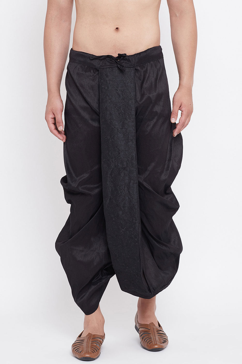 Black Art Silk Dhoti for Men's