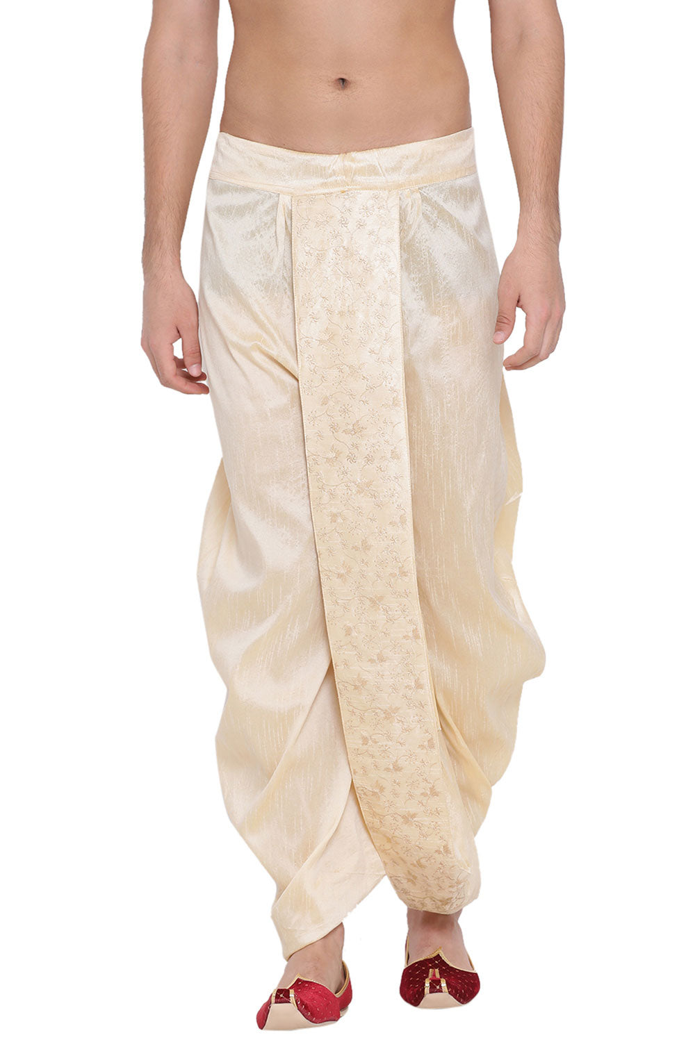 Buy Art Silk Embroidered Dhoti in Gold