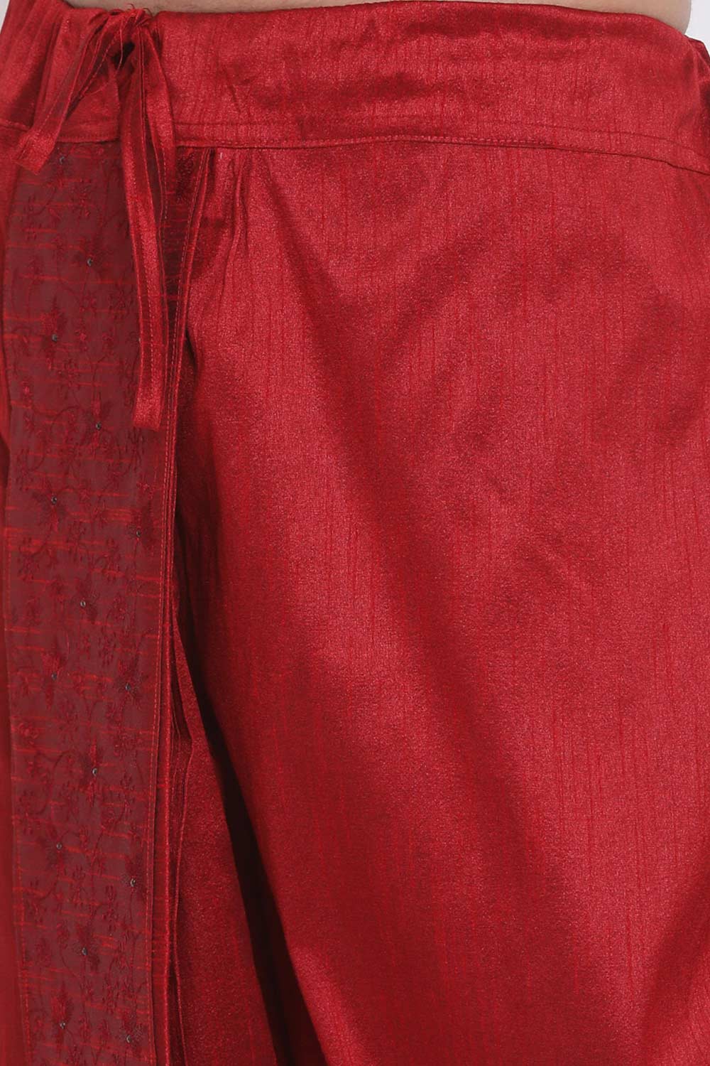 Art Silk Traditional Wear Dhoti in Maroon