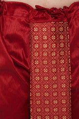 Shop Red Embroidered Art Silk Dhoti