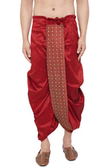 Buy Art Silk Embroidered Dhoti in Red