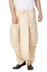 Men's Cotton Art Silk Solid Dhoti Pant In Gold