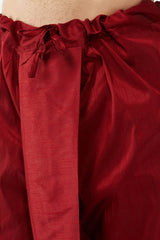 Buy Men's Blended Silk Woven Kurta Set in Black - Online