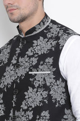 Men's Blended Cotton Kurta Set In White