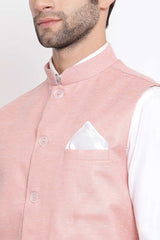 Solid Coffee Nehru Jacket for Casual Wear