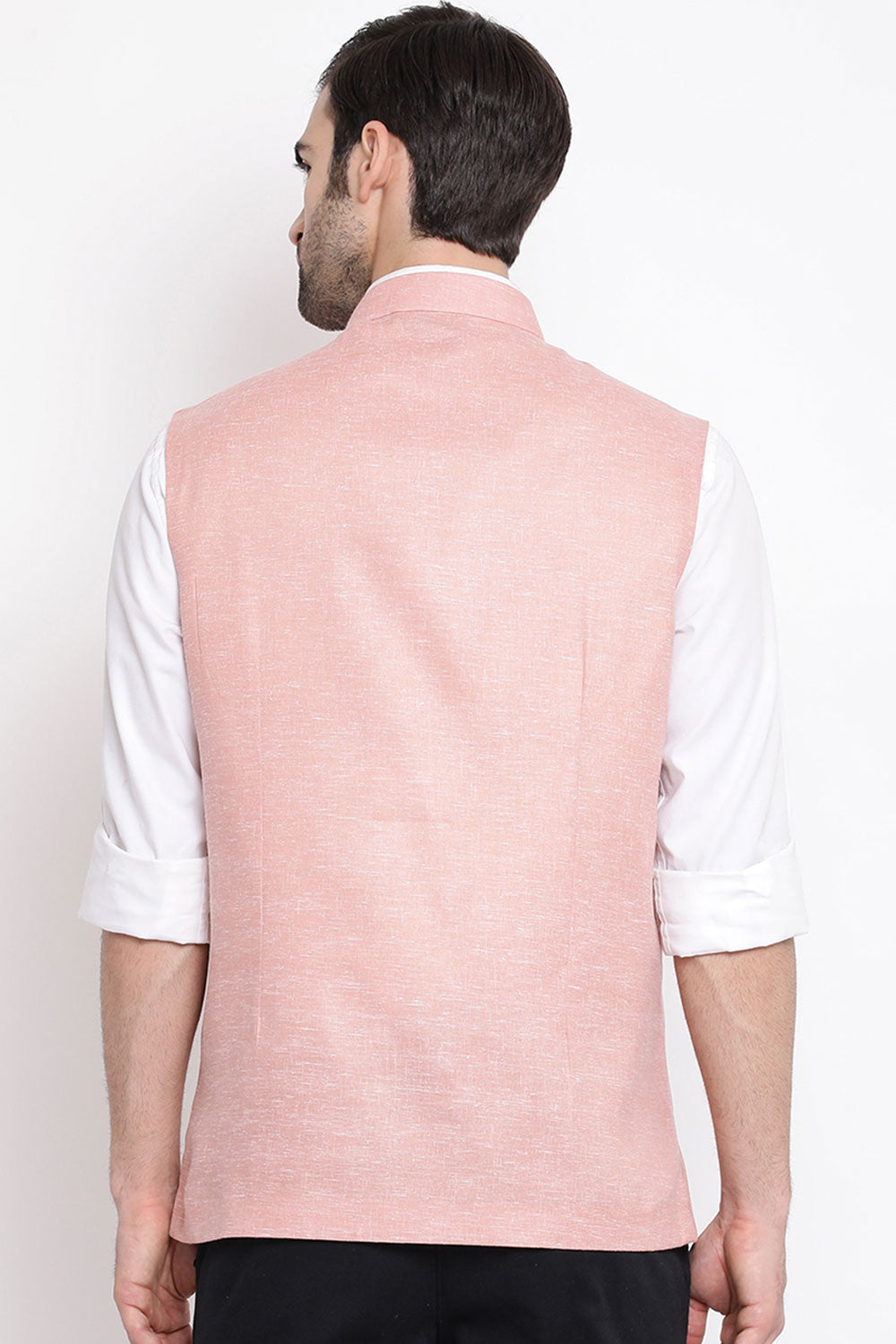 Cotton Nehru Jacket in Coffee