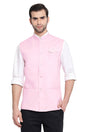 Buy Blended Cotton Solid Nehru Jacket in Pink