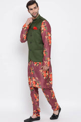 Buy Men's Purple Kurta and Pyjama Set