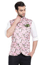 Buy Art Silk Floral Printed Nehru Jacket in Pink