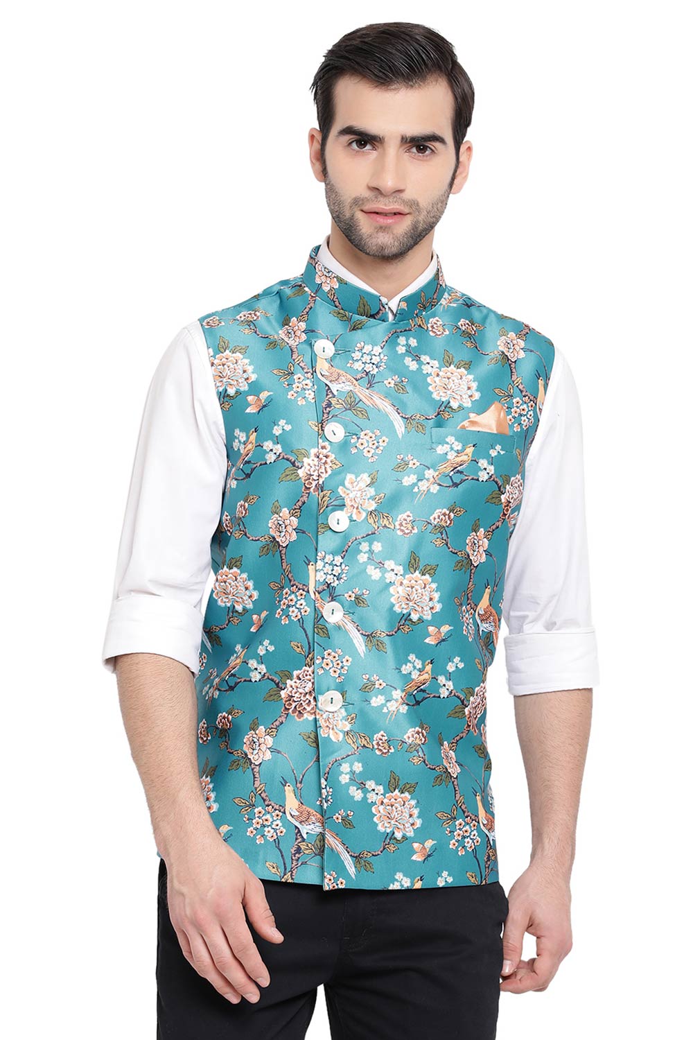 Buy SHOW OFF Men's White Printed Ethnic Nehru Jackets Online at Best Prices  in India - JioMart.
