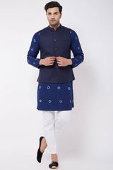 Buy Men's Pure Cotton Tie Dye Kurta Set in Blue