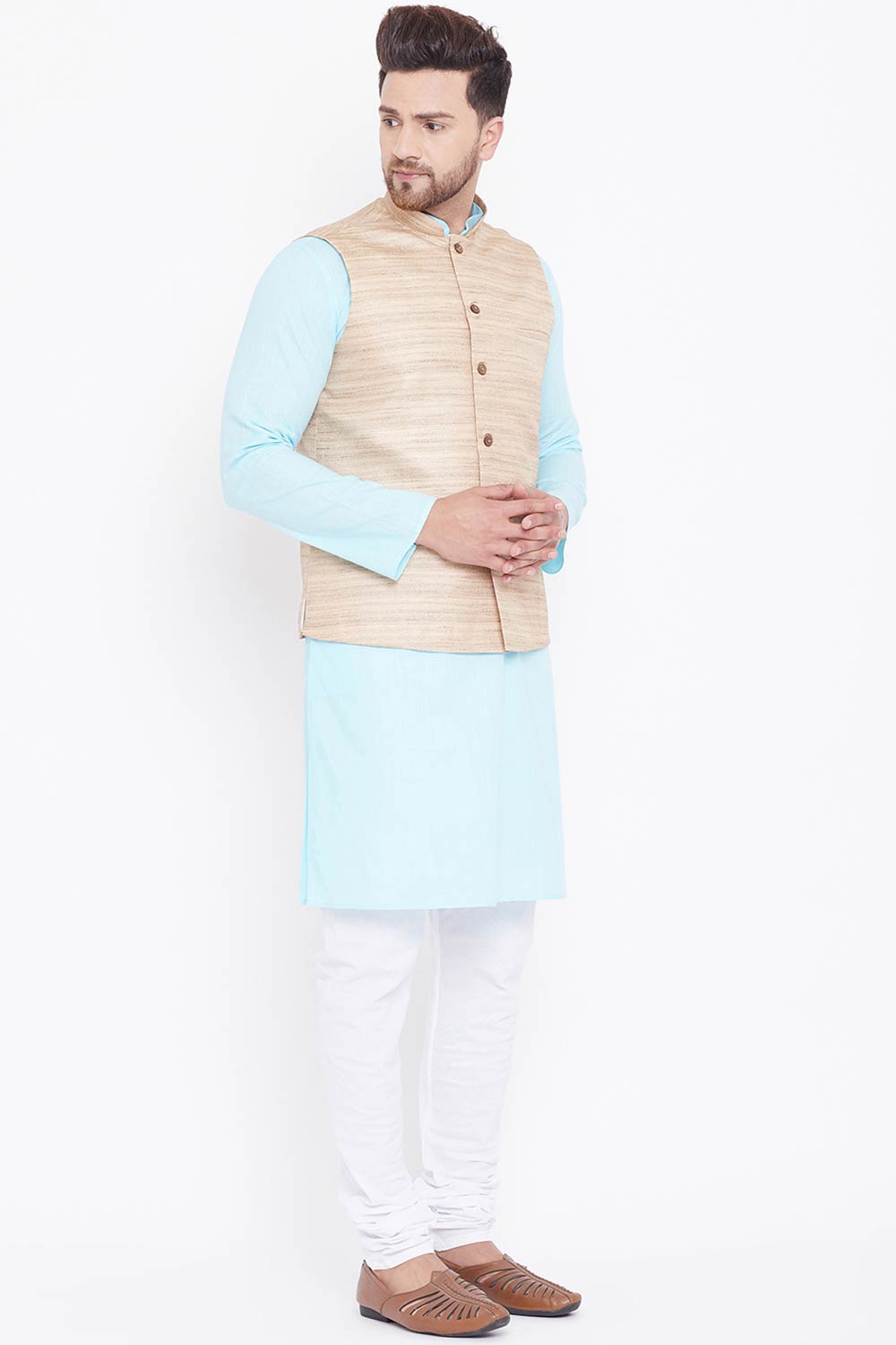 Buy Men's Kurta and Pyjama Set in Aqua