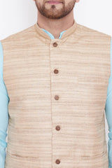 Buy Men's Solid Kurta and Pyjama Set in Aqua