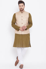 Shop Mehendi Green Solid Kurta and Pyjama Set