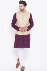 Shop Purple Solid Kurta and Pyjama Set