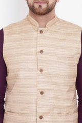 Buy Men's Solid Kurta and Pyjama Set in Purple