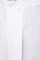 Shop Men's Blended Cotton Kurta and Dhoti Set in White