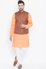 Shop Orange Solid Kurta and Pyjama Set