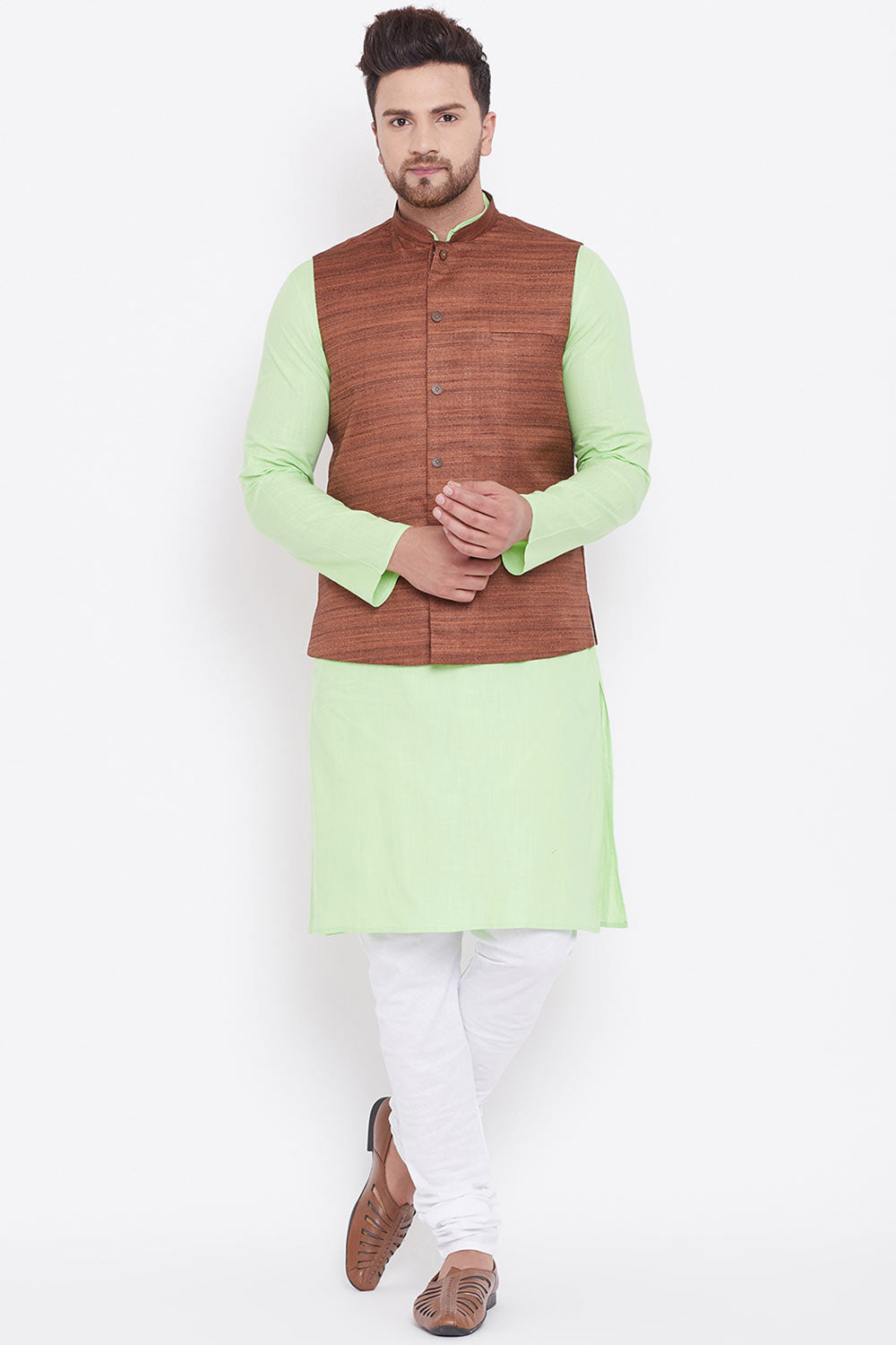 Shop Mint Green Solid Kurta and Pyjama Set