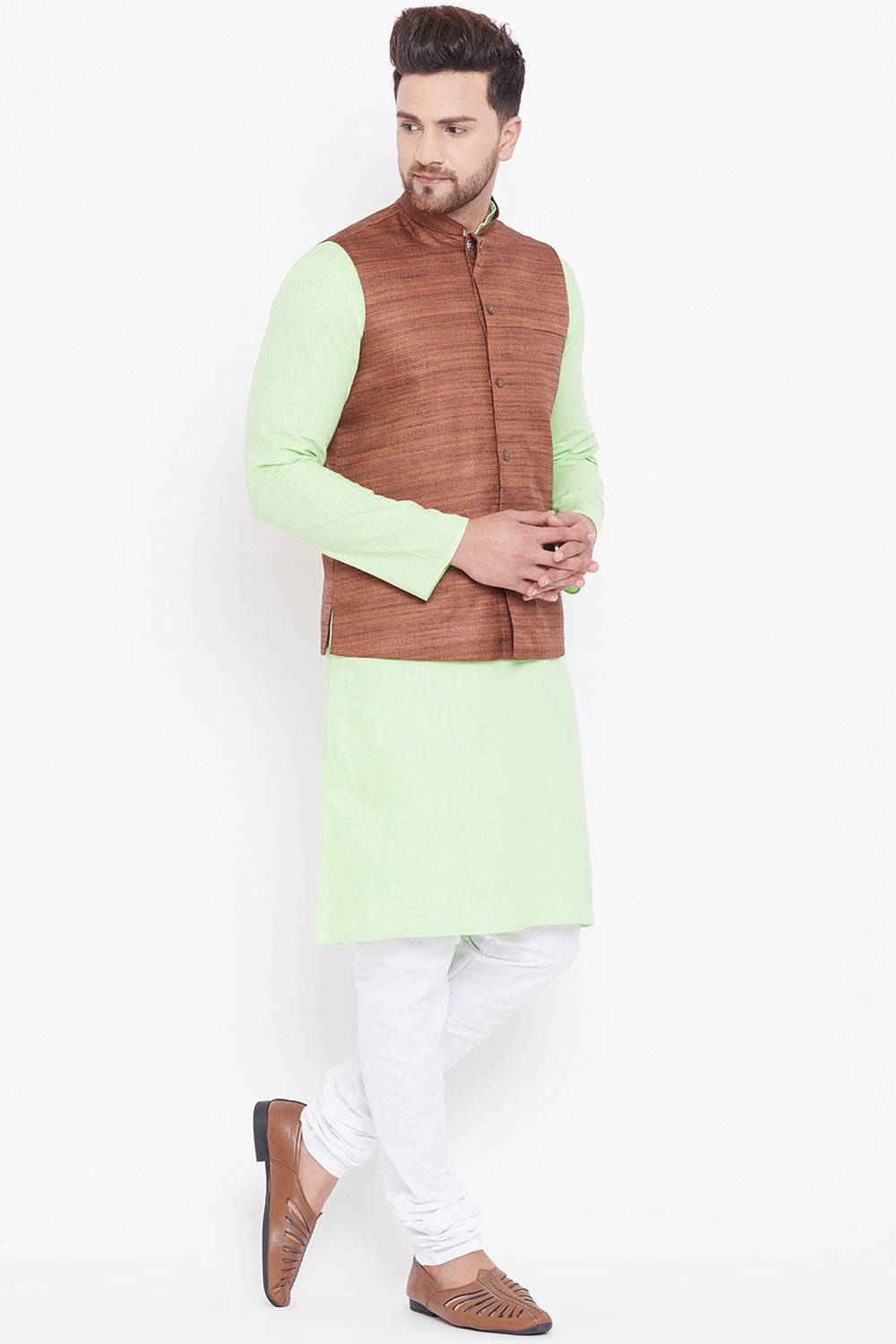 Buy Men's Kurta and Pyjama Set in Mint Green