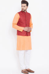 Buy Men's Orange Kurta and Pyjama Set