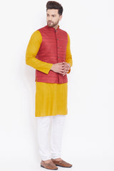 Buy Men's Mustard Kurta and Pyjama Set 