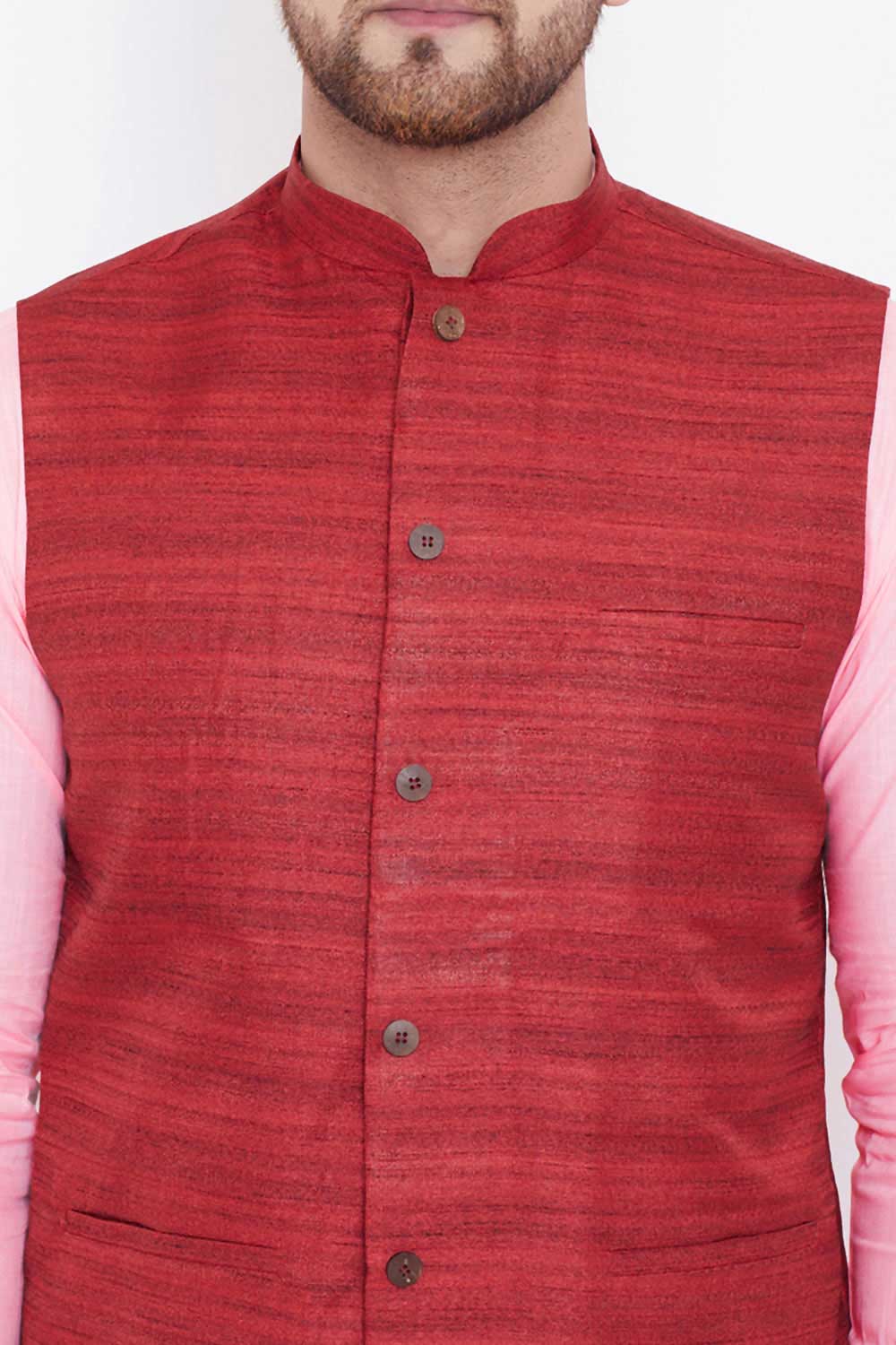 Buy Men's Pink Solid Kurta and Pyjama Set