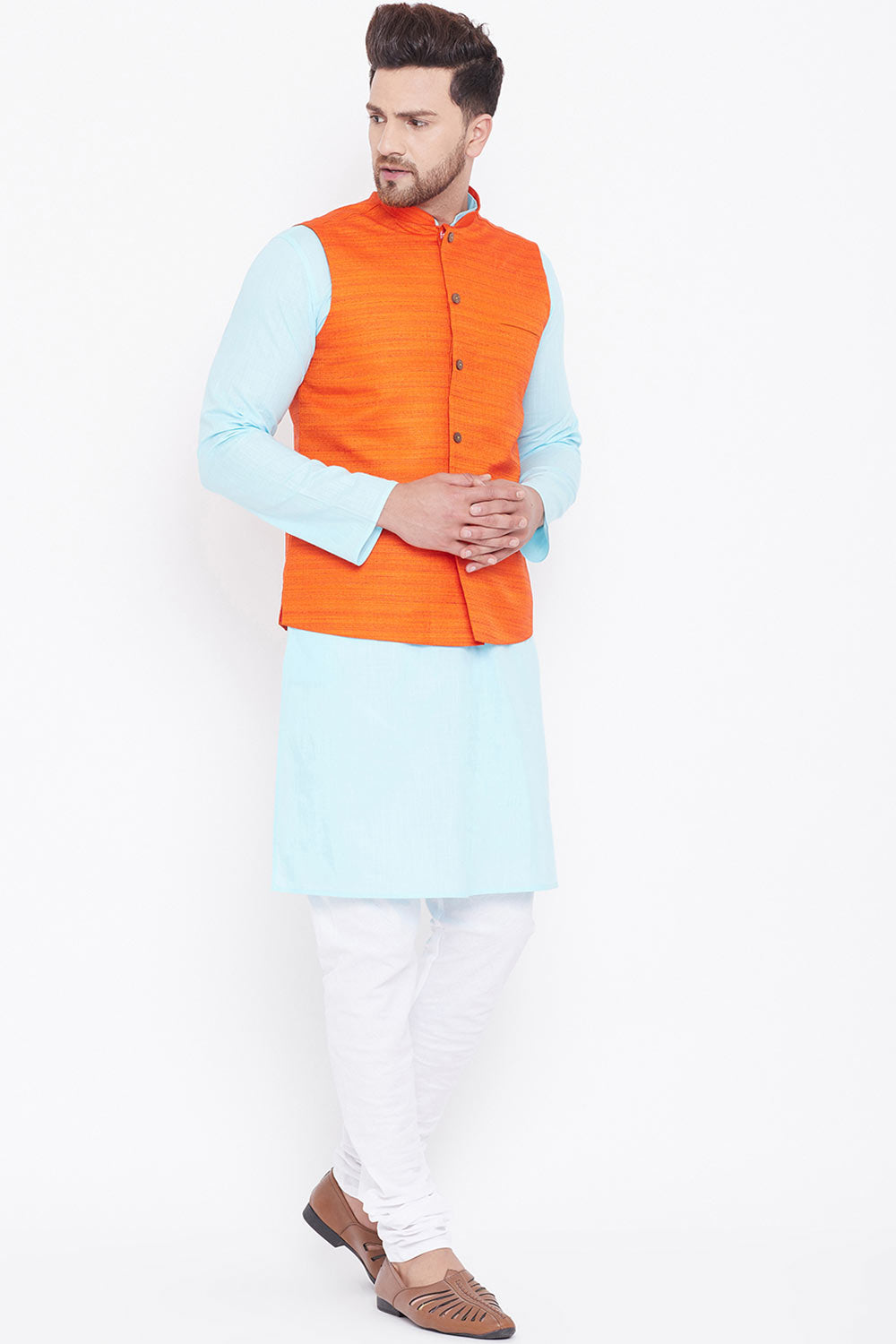 Buy Men's Aqua Kurta and Pyjama Set