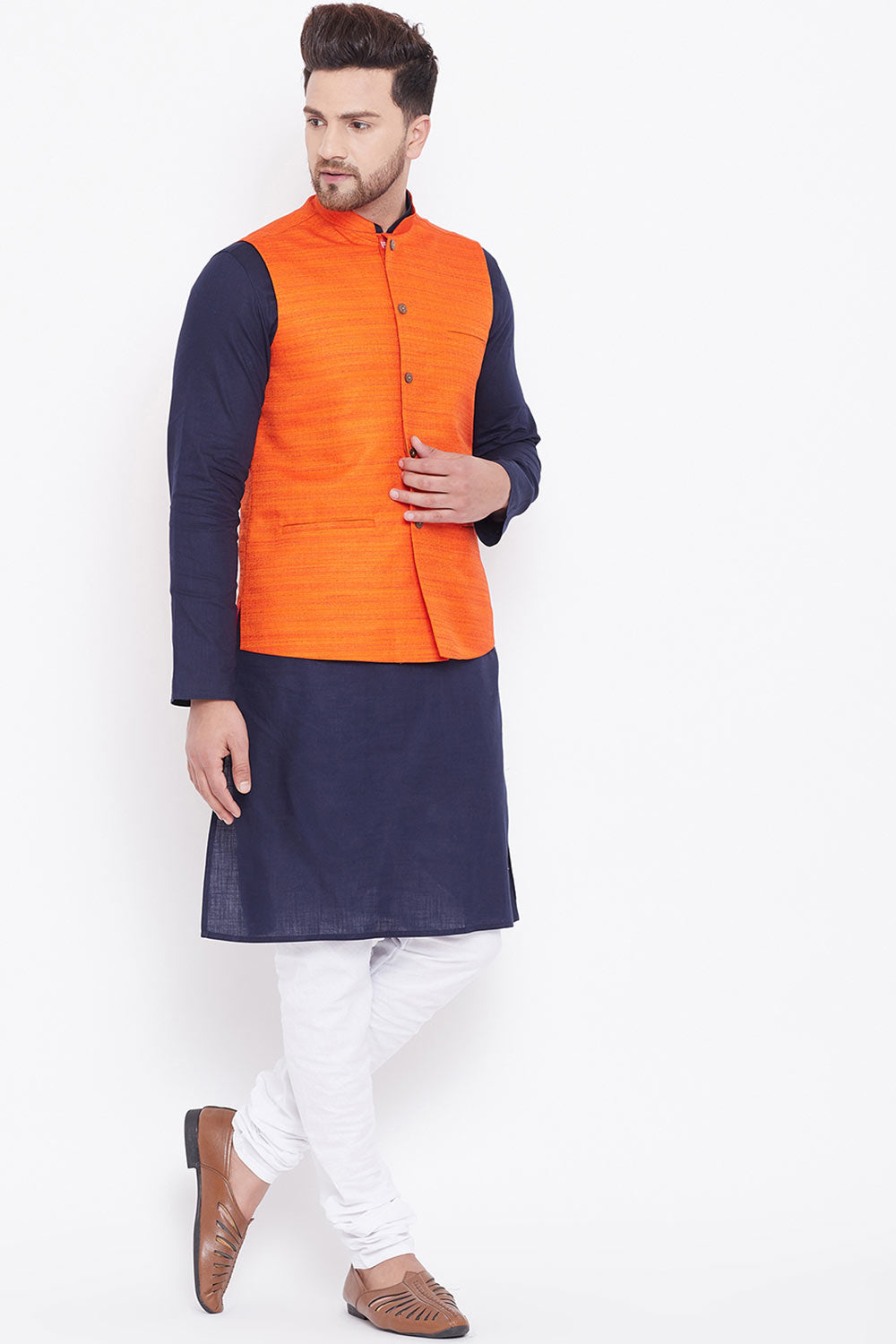 Buy Navy Blue Kurta and Pyjama Set