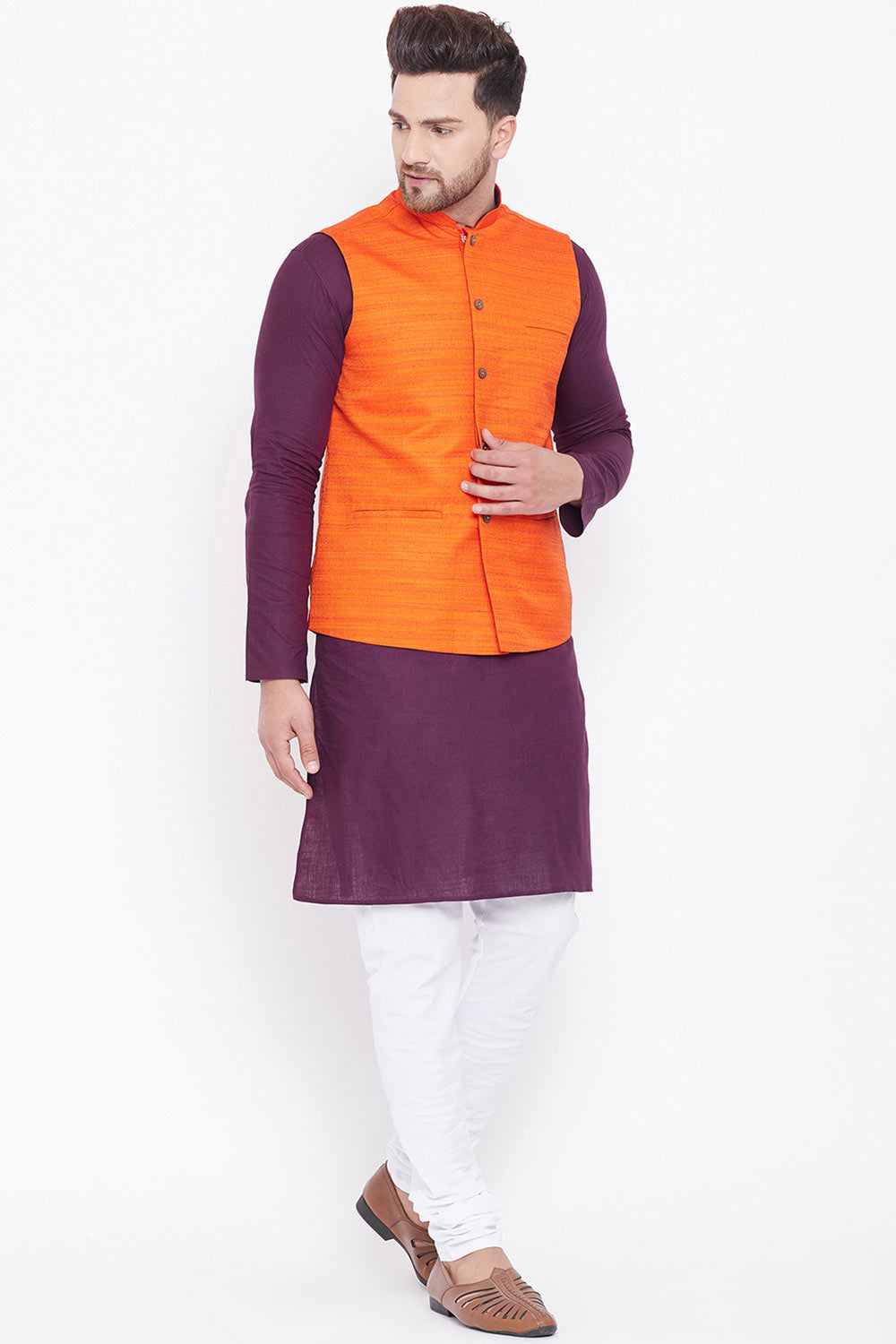 Buy Men's Kurta Set in Purple