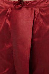 Buy Men's Blended Silk Woven Kurta Set in Black - Online