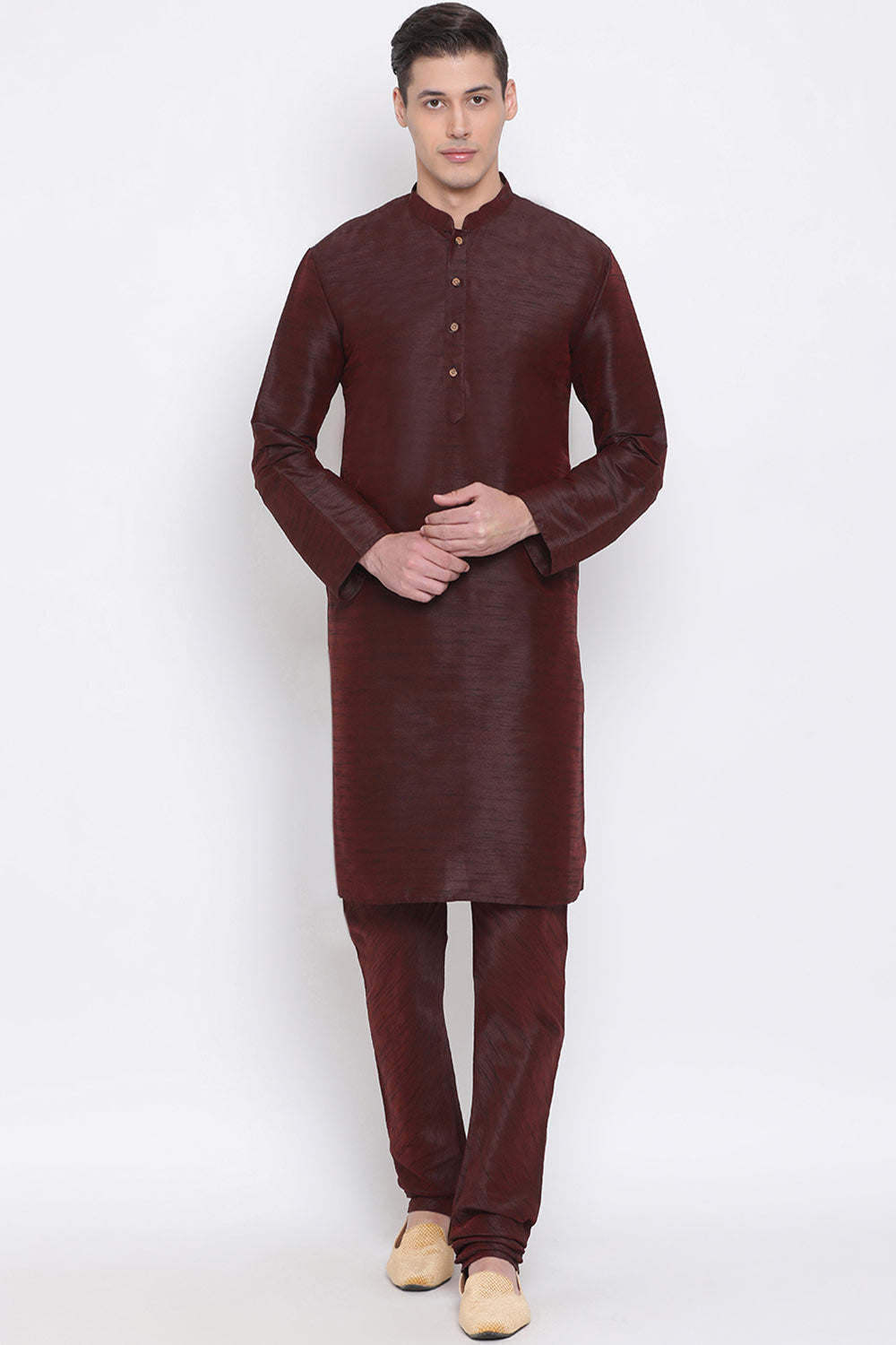 Wine Long Kurta Pyjama Set