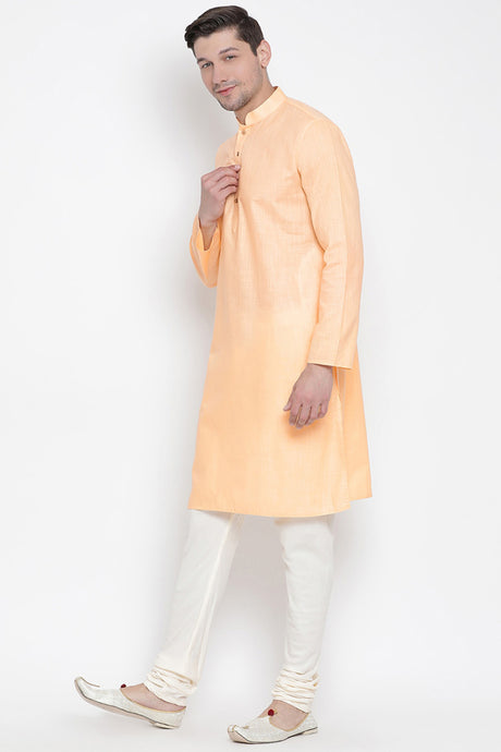 Men's Cotton Kurta Pyjama Set in Fawn