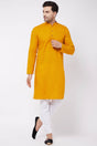 Buy Men's Cotton Solid Kurta Set in Mustard