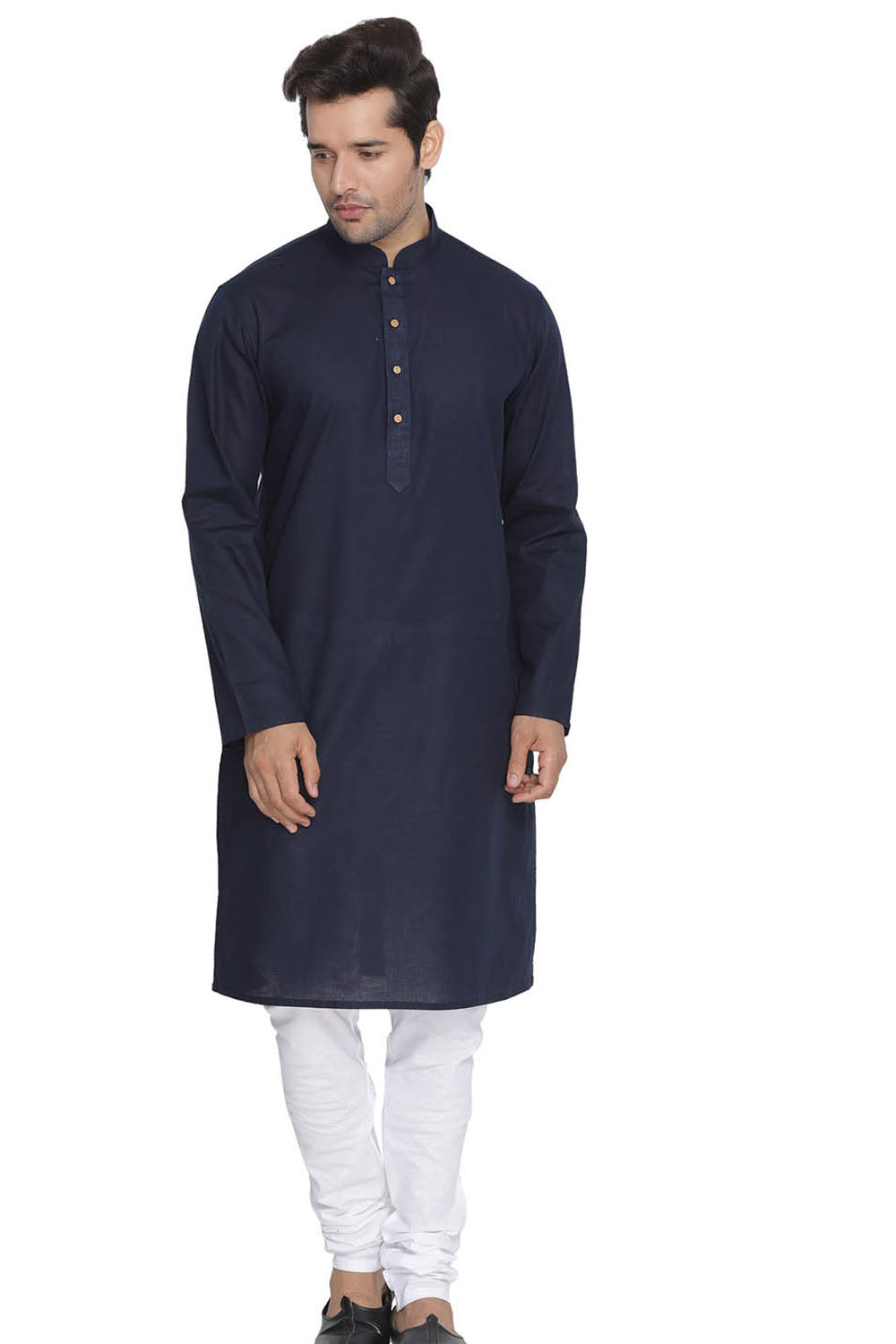 Men's Blended Cotton Kurta Set In Blue