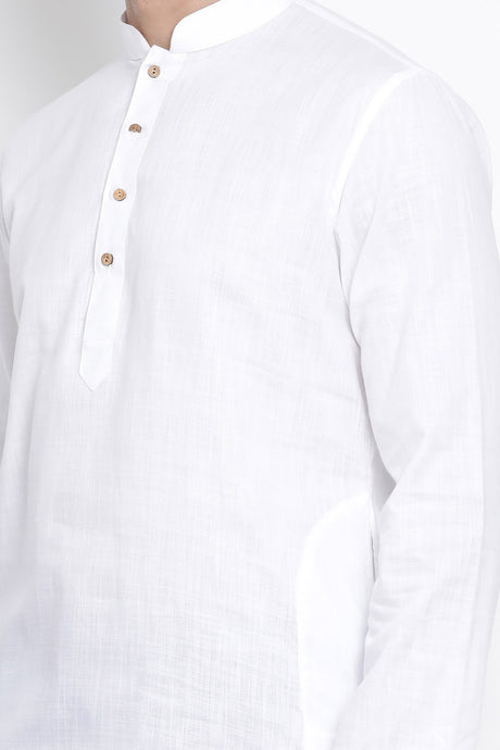 Men's Blended Cotton Kurta in White