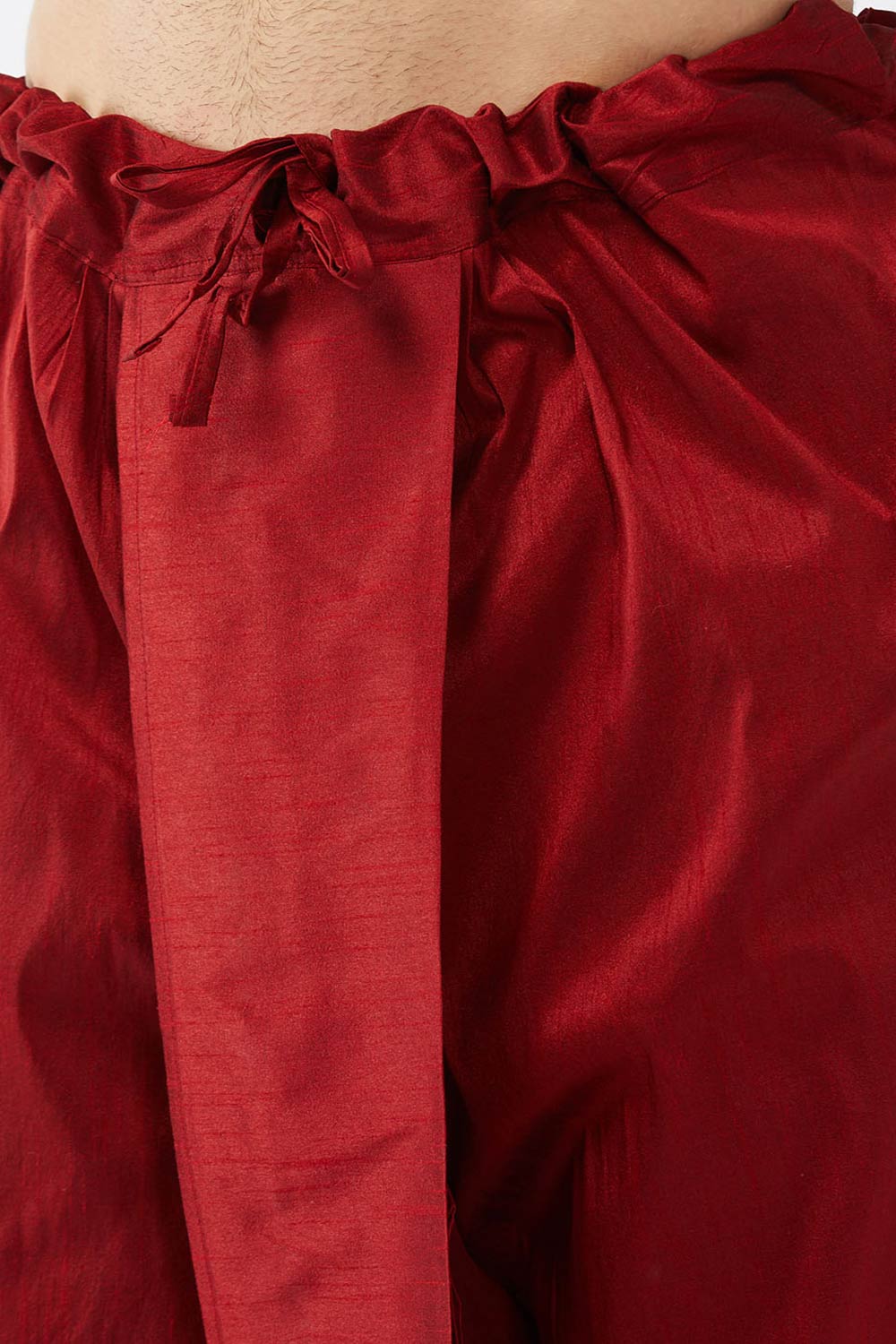 Buy Men's Blended Silk Woven Kurta Set in Beige - Online